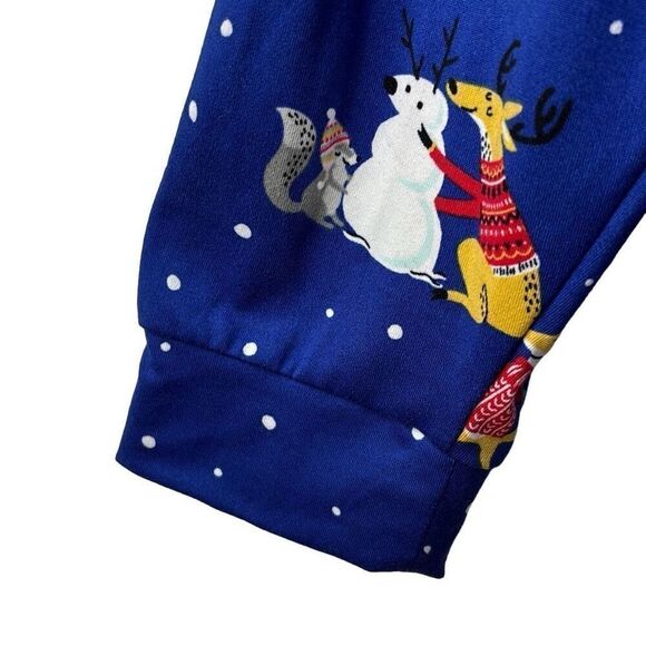 Secret Treasures winter fun print on blue soft pajama top XL - Picture 8 of 11